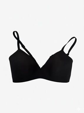 Aerie Everyday Wireless 36C Bra Bralette Black Minimalist Lounge Lightweight